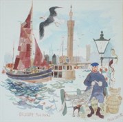 Lot 135 - 'Grimsby Fish Docks ' By Colin Carr Is Estimated To Sell For Between £120 To £180