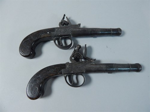 Lot 46 - A Pair Of 19th Century Pistols By Barber Of Newark