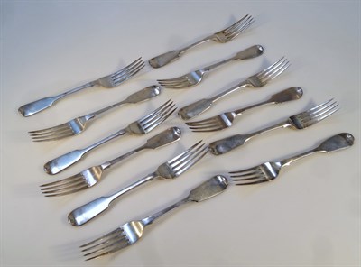 Lot 722 A set of twelve Victorian silver table forks