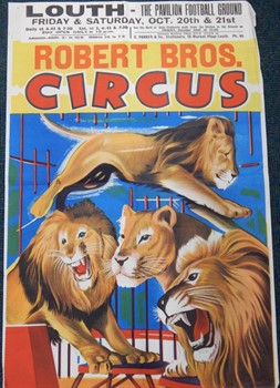 Thumbnail _lot2 A Robert Brothers Circus poster, at the pavilion football ground, Louth