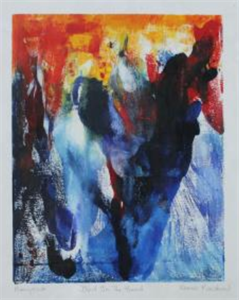 Norah Ranshaw Dance Monoprint on Paper Abstract Expressionist