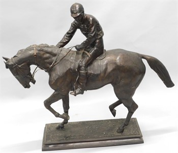 2125 After Isadore Bonheur (1827-1901). A horse and jockey on rectangular base